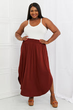 Load image into Gallery viewer, Zenana It's My Time Full Size Side Scoop Scrunch Skirt in Dark Rust
