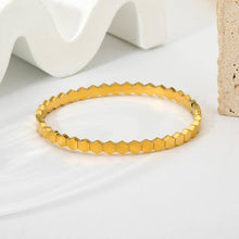 Load image into Gallery viewer, Hexagon-Shaped 18K Gold Plated Bangle (With Box)

