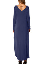 Load image into Gallery viewer, Split Long Sleeve V-Neck Maxi Dress
