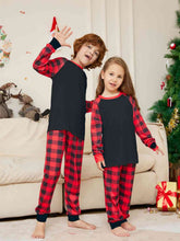 Load image into Gallery viewer, Raglan Sleeve Top and Plaid Pants Set
