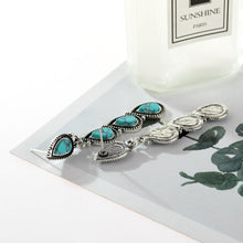 Load image into Gallery viewer, Retro Teardrop-Shaped Turquoise Dangle Earrings
