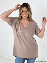 Load image into Gallery viewer, Zenana "Luxe" Rolled Sleeve Side Slit Hi-Low Hem Top
