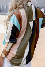 Load image into Gallery viewer, Multicolor Stripe Color Block Oversized Long Sleeve Shirt
