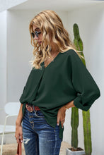 Load image into Gallery viewer, V Neck 3/4 Sleeve High Low Hem Shirt
