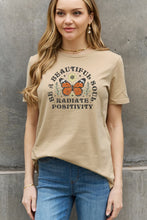 Load image into Gallery viewer, Simply Love Full Size BE A BEAUTIFUL SOUL RADIATE POSITIVITY Graphic Cotton Tee
