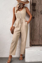 Load image into Gallery viewer, Textured Sleeveless Jumpsuit with Pockets
