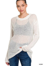 Load image into Gallery viewer, Zenana Solid Long Sleeve See-Through Wool Sweater
