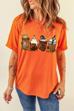 Load image into Gallery viewer, Horror Coffee Pumpkin Spice Halloween Graphic Tee
