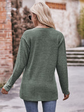 Load image into Gallery viewer, Double Take Buttoned Notched Neck Long Sleeve Top

