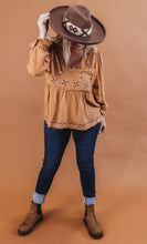 Load image into Gallery viewer, Heyson V Neck Embroidered Babydoll Blouse
