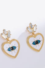 Load image into Gallery viewer, Evil Eye Heart-Shaped Drop Earrings
