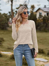 Load image into Gallery viewer, Ribbed Square Neck Long Sleeve Tee
