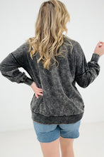 Load image into Gallery viewer, Zenana Acid Wash Raw Edge Front Pocket Pullover
