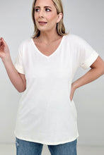 Load image into Gallery viewer, Zenana "Simply Spring" Ribbed V-Neck High-Low Hem Top with Side Slits
