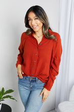 Load image into Gallery viewer, Zenana Frayed Trim Button-Up Textured Shirt
