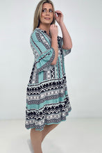 Load image into Gallery viewer, Easel "Reva" Bell Sleeve Boho Print Dress
