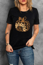 Load image into Gallery viewer, Halloween Sunflower Pumpkin Graphic Tee
