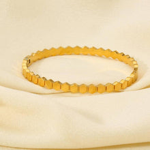 Load image into Gallery viewer, Hexagon-Shaped 18K Gold Plated Bangle (With Box)
