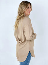 Load image into Gallery viewer, Easel "Twisted Tunic" Solid Button Down Tunic Shirt
