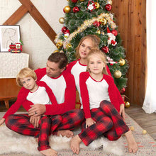 Load image into Gallery viewer, Raglan Sleeve Top and Plaid Pants Set
