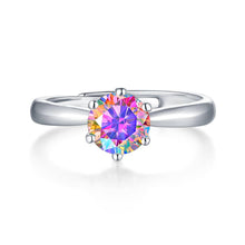 Load image into Gallery viewer, Six-Claw Ring Colored Moissanite 925 Silver Ring (With Box)
