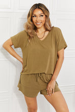 Load image into Gallery viewer, Zenana Full Size Morning Coffee V-Neck Top &amp; Shorts Lounge Set
