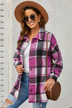 Load image into Gallery viewer, Double Take Plaid Dropped Shoulder Pocketed Shirt Jacket
