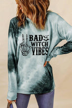 Load image into Gallery viewer, Tie Dye BAD WITCH VIBES Graphic Long Sleeve Top
