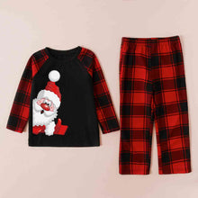 Load image into Gallery viewer, Santa Graphic Top and Plaid Pants Set
