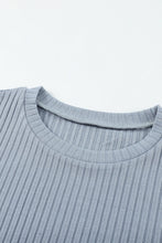 Load image into Gallery viewer, Cropped Tee And Wide Legs Pants Ribbed Knit Lounge Set
