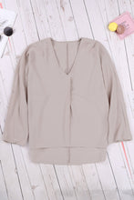 Load image into Gallery viewer, V Neck 3/4 Sleeve High Low Hem Shirt
