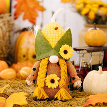 Load image into Gallery viewer, Thanksgiving Harvest Corn Hat Floral Gnome Ornaments
