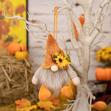 Load image into Gallery viewer, Thanksgiving Harvest Floral Striped Knit Gnome Ornament
