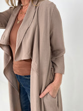 Load image into Gallery viewer, Jade By Jane Draped Front Long Body Jacket

