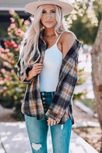 Load image into Gallery viewer, Double Take Plaid Side Slit Curved Hem Shirt
