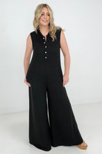 Load image into Gallery viewer, Jade By Jane Button Up Textured Wide Leg Jumpsuit
