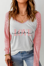 Load image into Gallery viewer, LOVE Graphic Raglan Sleeve V-Neck Tee
