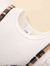 Load image into Gallery viewer, Girls Plaid Bow Detail Ribbed Dress
