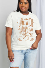 Load image into Gallery viewer, Simply Love Simply Love Full Size LIVE WILD ROAM FREE Graphic Cotton Tee
