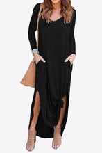 Load image into Gallery viewer, Split Long Sleeve V-Neck Maxi Dress
