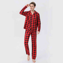 Load image into Gallery viewer, Men Plaid Collared Neck Shirt and Pants Set
