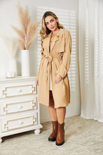 Load image into Gallery viewer, Culture Code Full Size Tied Trench Coat with Pockets

