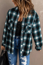 Load image into Gallery viewer, Green Buttons Pocketed Plaid Shacket

