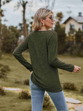 Load image into Gallery viewer, Ribbed Square Neck Long Sleeve Tee
