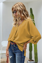 Load image into Gallery viewer, V Neck 3/4 Sleeve High Low Hem Shirt
