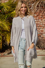 Load image into Gallery viewer, Waffle-Knit Long Sleeve Cardigan with Pocket
