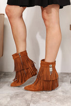 Load image into Gallery viewer, Legend Women's Tassel Wedge Heel Ankle Booties
