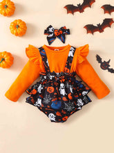 Load image into Gallery viewer, Printed Round Neck Long Sleeve Bodysuit
