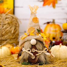 Load image into Gallery viewer, Thanksgiving Harvest Straw Hat Gnome Ornament
