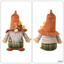 Load image into Gallery viewer, Maple Leaf Plaid Thanksgiving Harvest Gnome Ornaments

